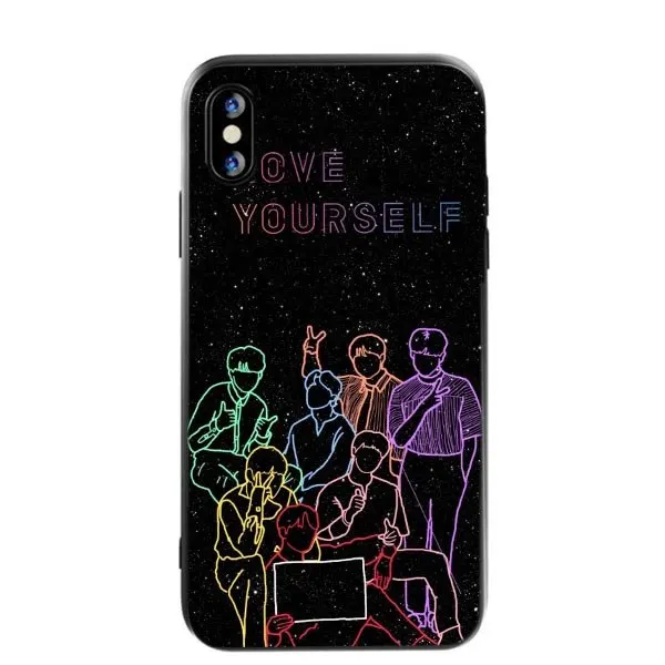 Бренд BTS милый мультяшный BT21 силиконовый чехол для iPhone X XS MAX XR Love yourself 5 5S SE 6 6splus 7 8