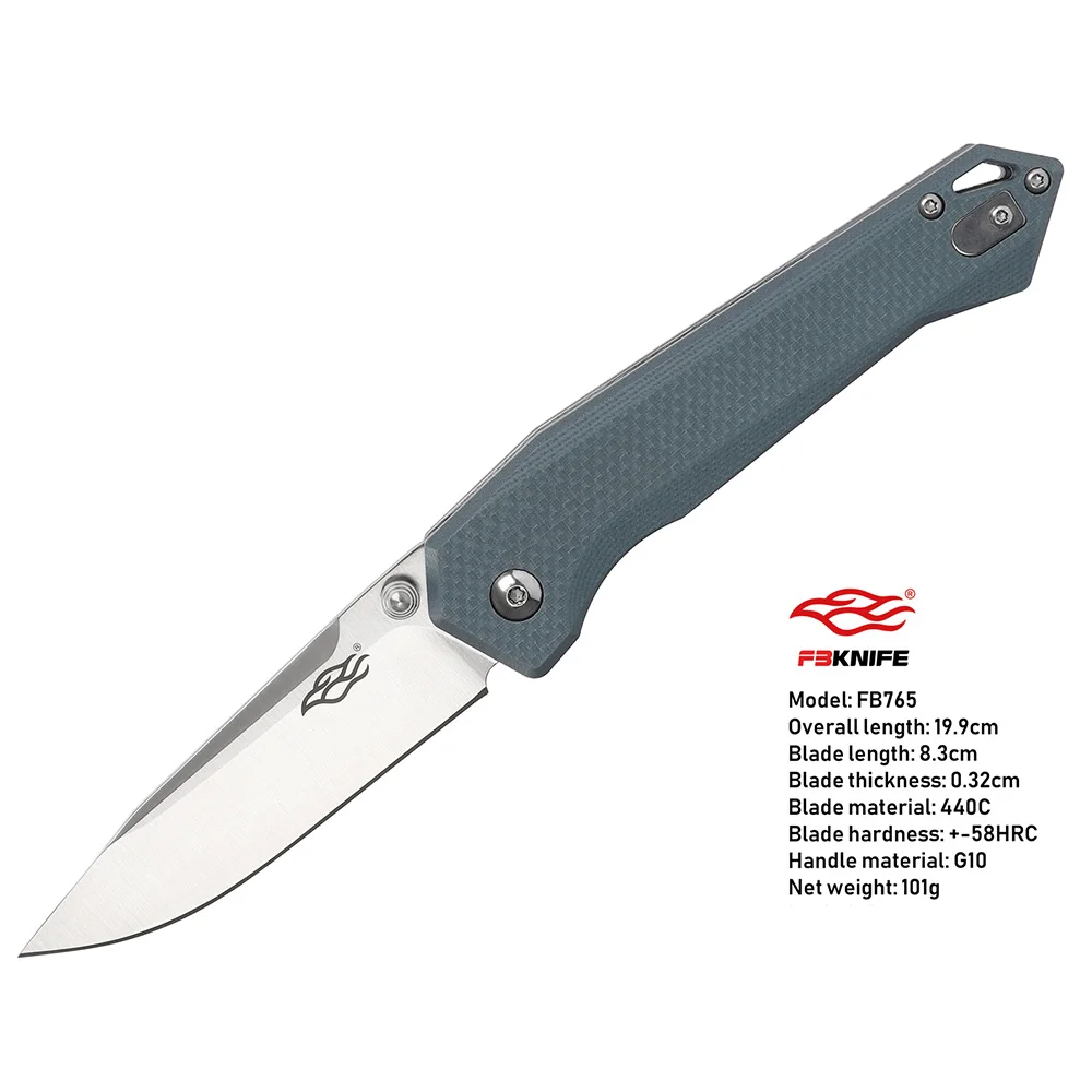 FB7651-GY Ganzo Firebird FB7651 440C Лезвие G10 ручка складной нож Открытый охотничий выживания тактический карманный Топ Военный EDC инструмент - Цвет: FB7651-GY