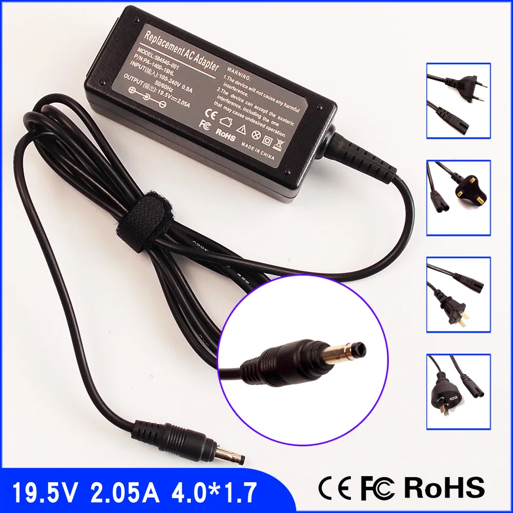19 5 V 2.05A Ноутбук Ac адаптер питания + шнур для HP/Compaq мини HSTNN-DA18 PA-1400-18HL PA-1400-18HA HSTNN-CA18 |
