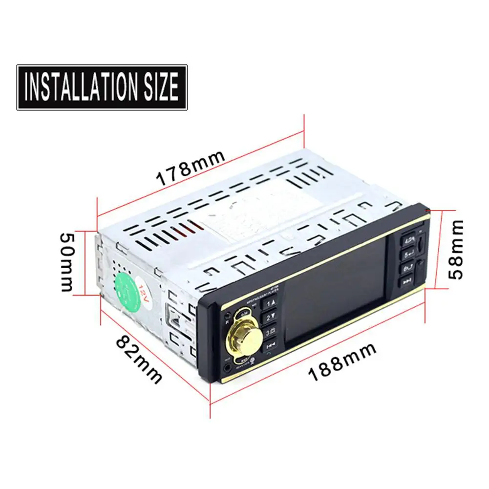 4,1 дюймов Автомобильный радиоприемник MP5 плеер 1Din HD 800*480 Bluetooth FM/AUX/USB/TF рулевое колесо управление Поддержка камеры заднего вида r20