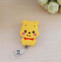 1pcs lovely cartoon animal retractable badge reel new student employee exihibiton id name card badge holder office supplies