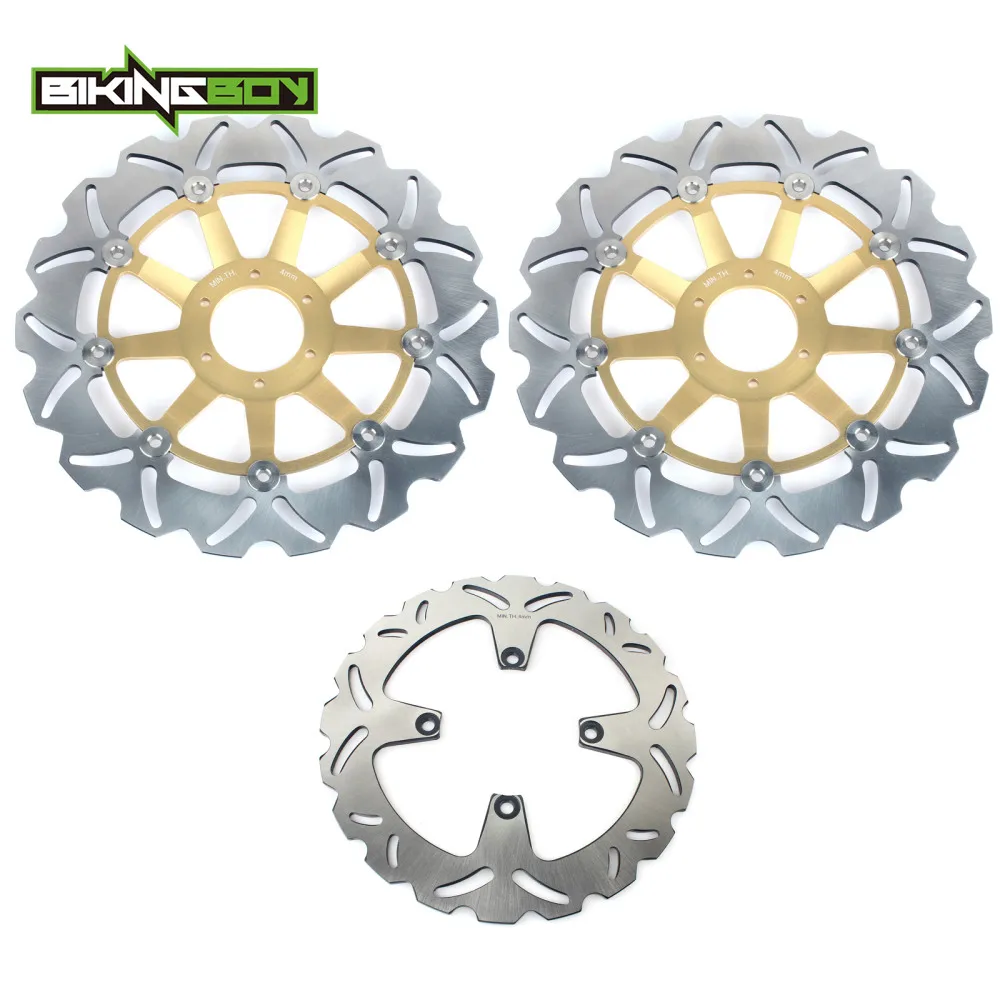 Wave Gold ZC BIKINGBOY спереди и сзади тормозные диски роторов для Honda VFR 750 F 1994 1995 1996 1997 1998 VFR750F 94 95 96 97 98 волна круглый набор - Цвет: Wave Gold ZC