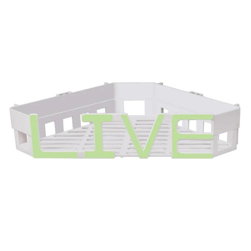 LIVE Green BASUPPLY 1 шт., клейкая полка для ванной комнаты, угловая стойка для хранения, полка для душа, кухонная, для украшения дома, органайзер, аксессуары Kichen - Цвет: LIVE Green
