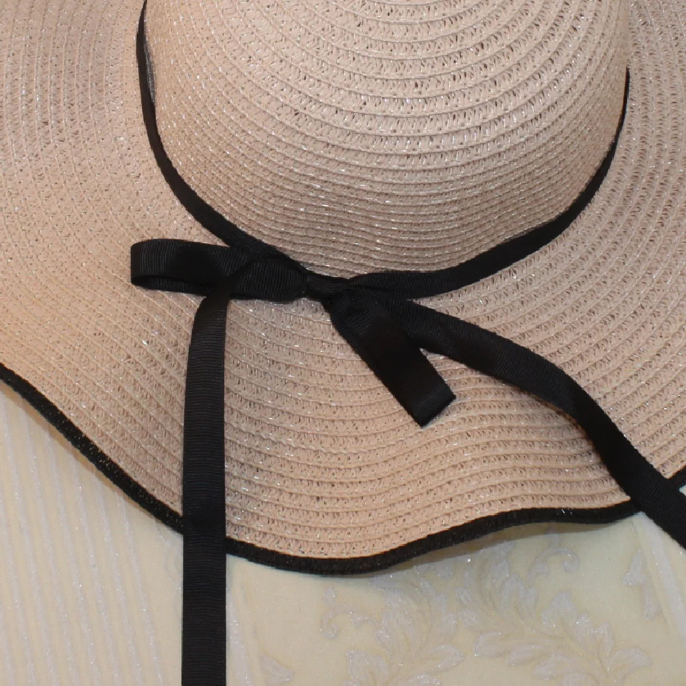 

2019 New Ladies Sun Hat Straw Woven Wide-Brimmed Dome Straw Hat Casual Breathable Shopping Tourism Beach Sunscreen Straw Hat