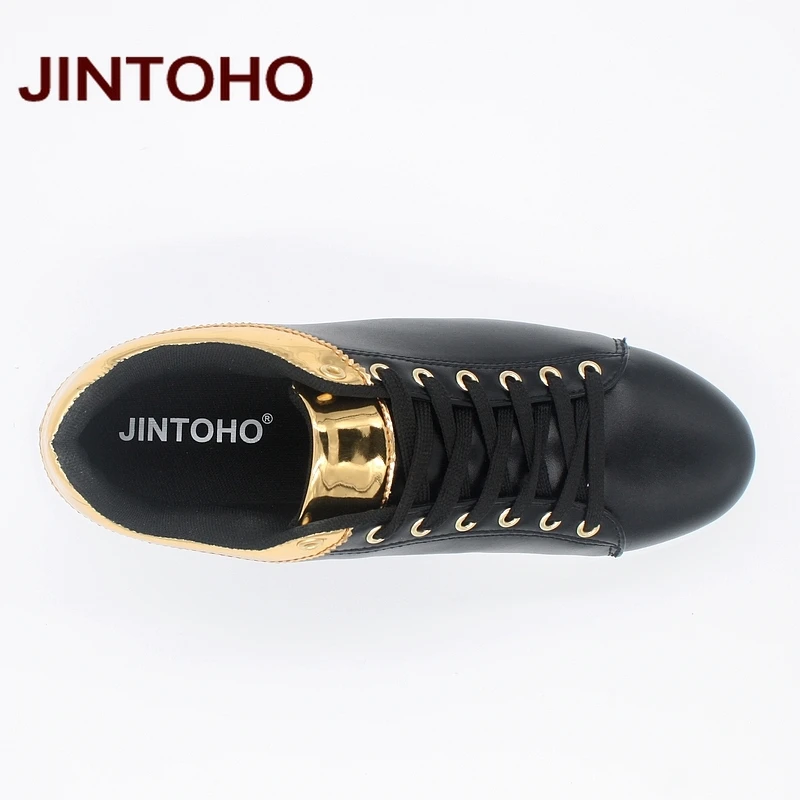 JINTOHO брендовая дизайнерская мужская обувь повседневная модная блестящие кожаные