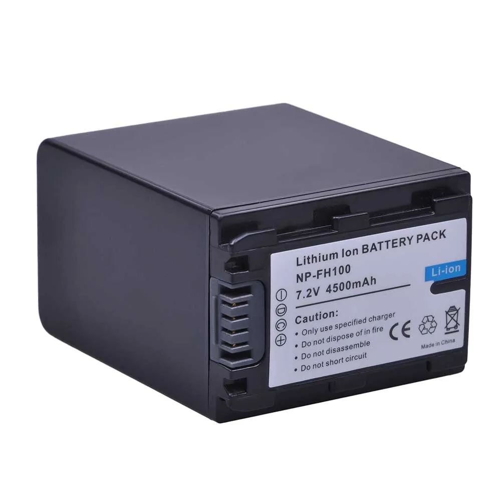 1PC 2x4500 мА/ч, NP-FH100 NP FH100 FH100 Батарея+ Зарядное устройство для sony NP-FH90 NP-FH70 NP-FH60 NP-FH40 NP-FH30 NP-FP50 DCR-SX40 SX40R - Цвет: 1PC
