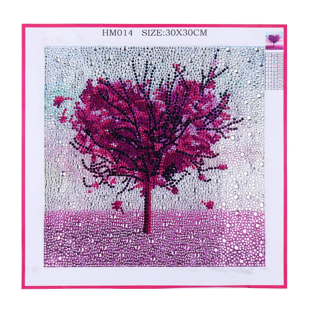 Картина из страз сделай сам 5D с фиолетовыми сердечками и пейзажами - купить по