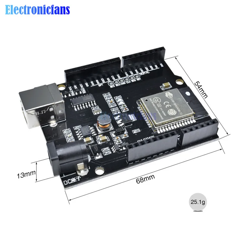Для WeMos Mini D1 TTGO ESP32 WiFi Bluetooth 4 Мб Flash CH340 R32 макетная плата USB Type B / Micro порт для Arduino |