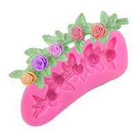 flower rose 3d chocolate lace moulds diy fondant cake decorating tools silicone mold kitchen baking utensils