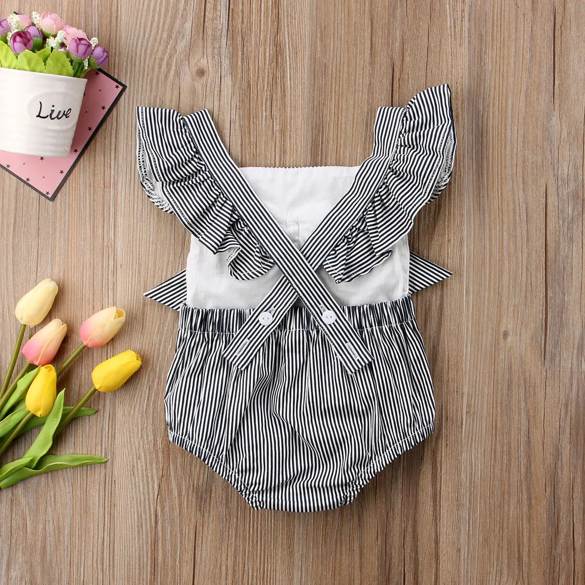 Боди с бантом для новорожденных девочек Летний комбинезон маленьких хлопковый