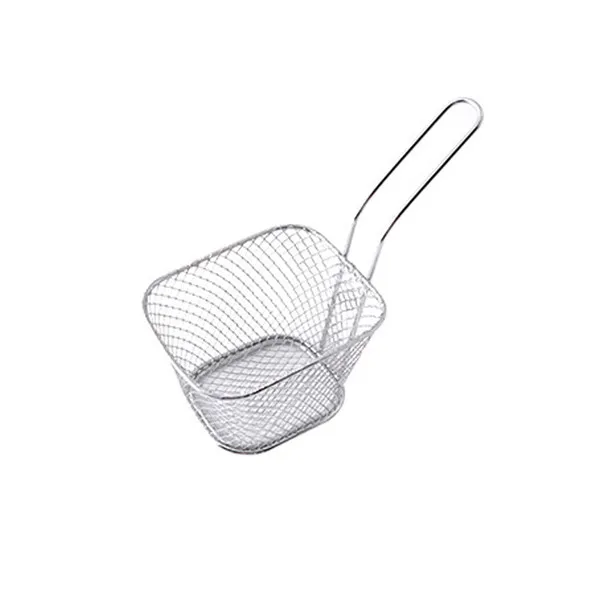 silver Фишки мини жарочная корзина ситечко из нержавеющей стали корзина для раковины ситечко шеф-повара приготовления картофеля фри дуршлаг кухонный инструмент 1 шт - Цвет: silver