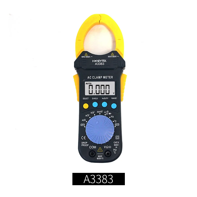 A3383 Профессиональный цифровой ЖК-мультиметр True RMS Amper клещи AC/DC Ток Напряжение NCV тестер - Цвет: A3383