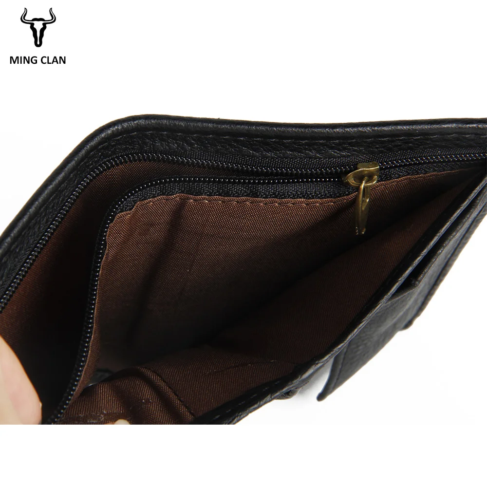 Mingclan Luxury Genuine Leather Wallet Fashion Short Bifold Rfid  Men Card Holder Casual Soild Coin Pocket Purses Male Wallets