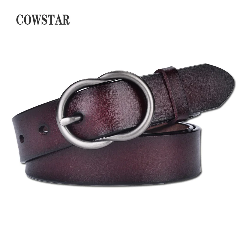 Женский ремень с 8 пряжками коричневый черный красный из натуральной кожи для