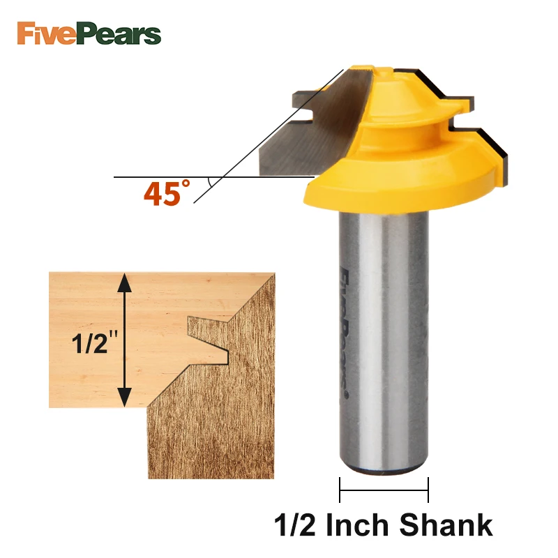 FivePears шарнирные фрезы с 1/2 &quotхвостовиком маленький блокировщик 45 градусов 1 3/8