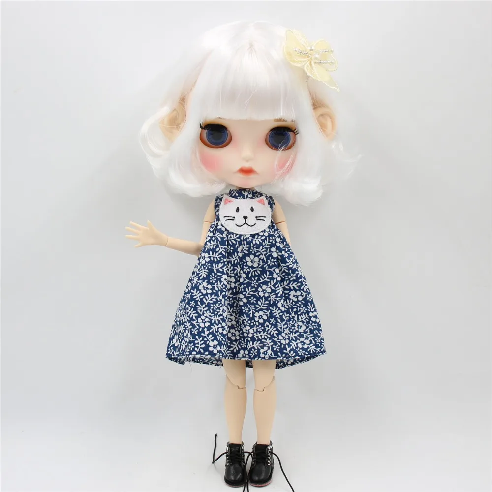 Ледяная кукла DBS Blyth 1/6 bjd белая кожа сужение тела короткие белые волосы матовое