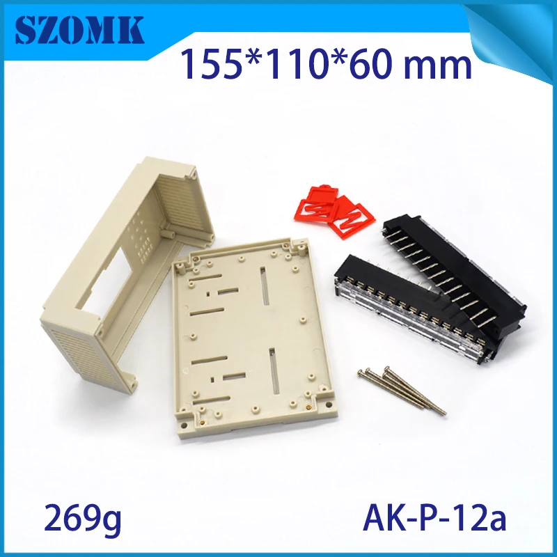 Пластиковый корпус somk для электроники 155*110*60 м ящик din рейки с разъемами