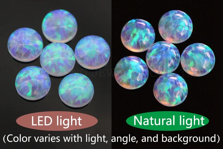 opal loose lab created gemstone round shape flat base stone cabochon created beads for jewelry making 3mm-8mm free shipping