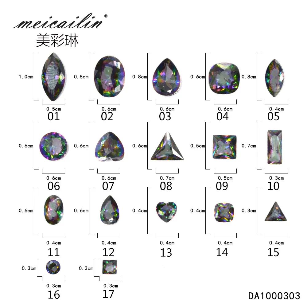 Meicailin черный 5 шт. 3D украшения для ногтей Акриловые бриллиантовые формы Стразы