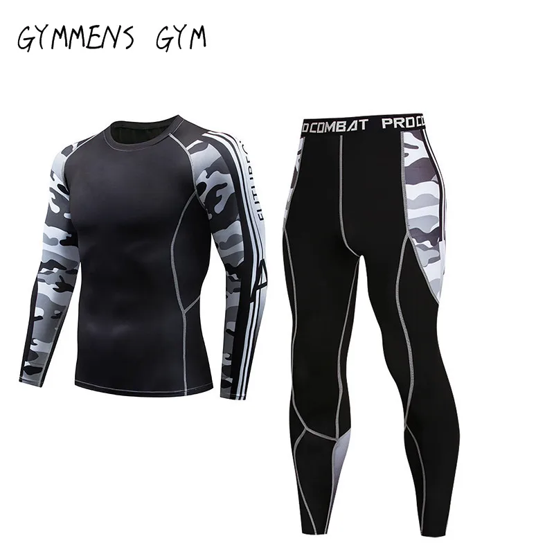 Мужская Фитнес MMA мужская компрессионная футболка Rashguard с длинным рукавом