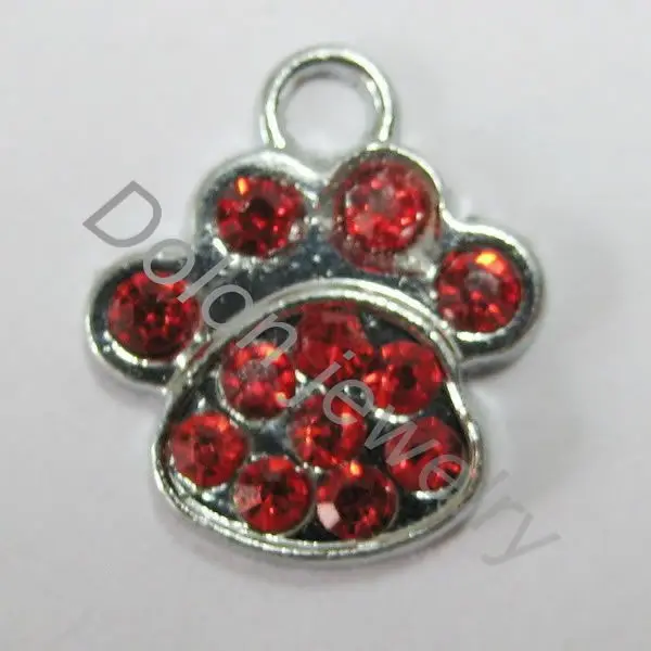 4 шт. смешанные цвета никель Размер собака или кошка лапа печать амулеты животное