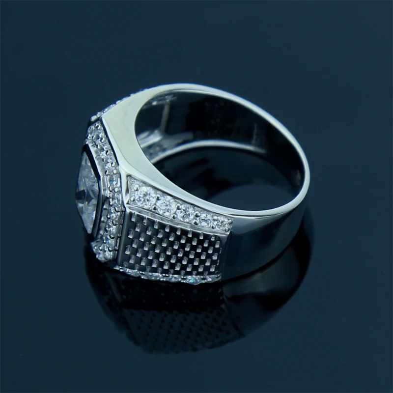 Мужское кольцо для помолвки COLORFISH из серебра 925 пробы с квадратным отверстием 2 5