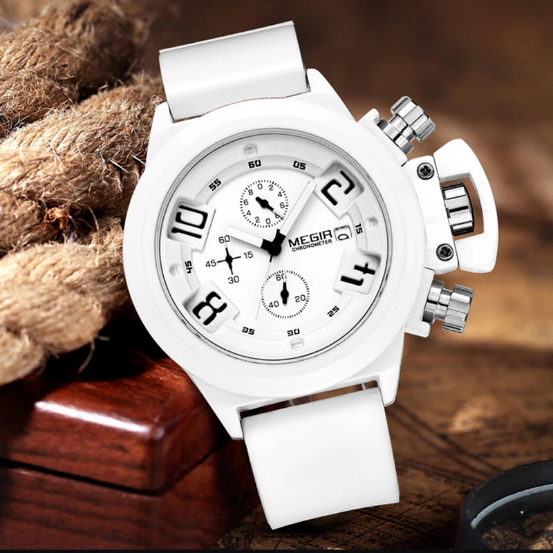 2018 спортивные мужские кварцевые часы Megir специальный дизайн армейские для мужчин