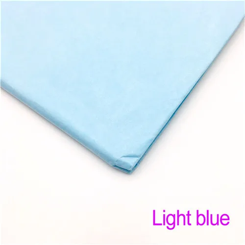 Light blue 20 листов/мешок папиросная бумага цветок 50*66 см подарочная упаковка украшение дома праздничные и вечерние, Свадебные DIY подарочные упаковочные материалы - Цвет: Light blue