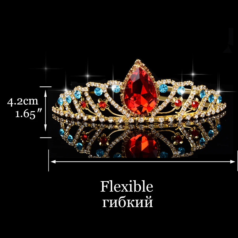 Корона принцессы диадема большой жемчужный кристалл золотой головной убор