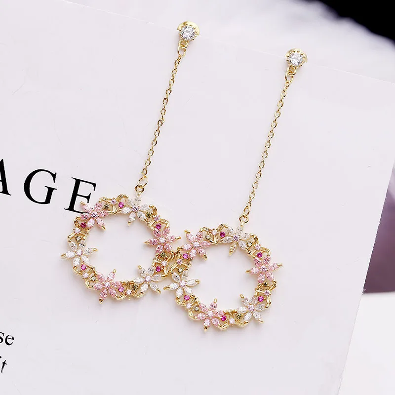 Jewecexpress Bright long zircon pendant earring | Украшения и аксессуары