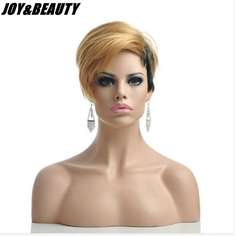 JOY &amp BEAUTY 10 &quotкороткий парик черный/золотой черный женский из натуральных прямых