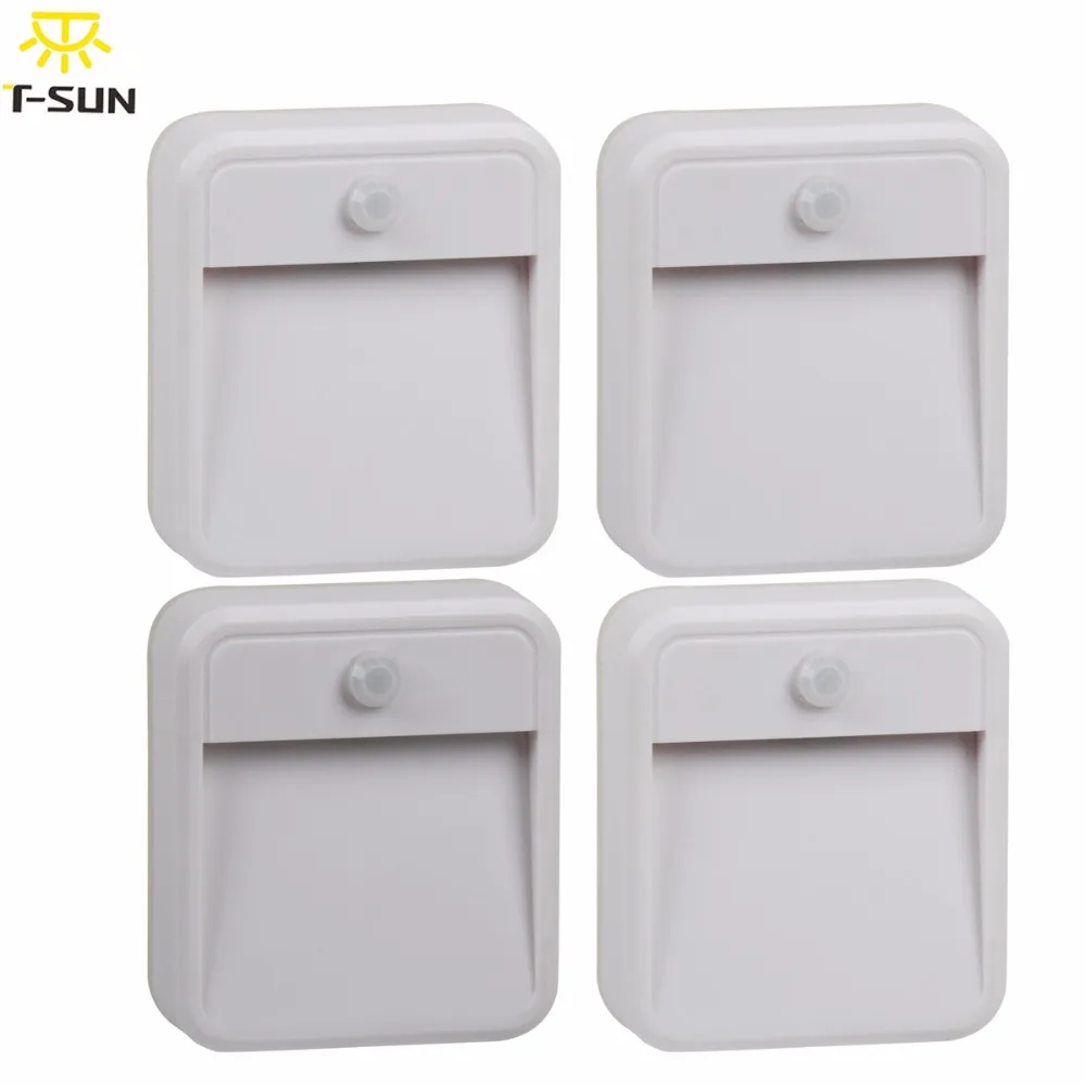 T SUNRISE 4 шт светодиодный ночник беспроводной настенный светильник с датчиком