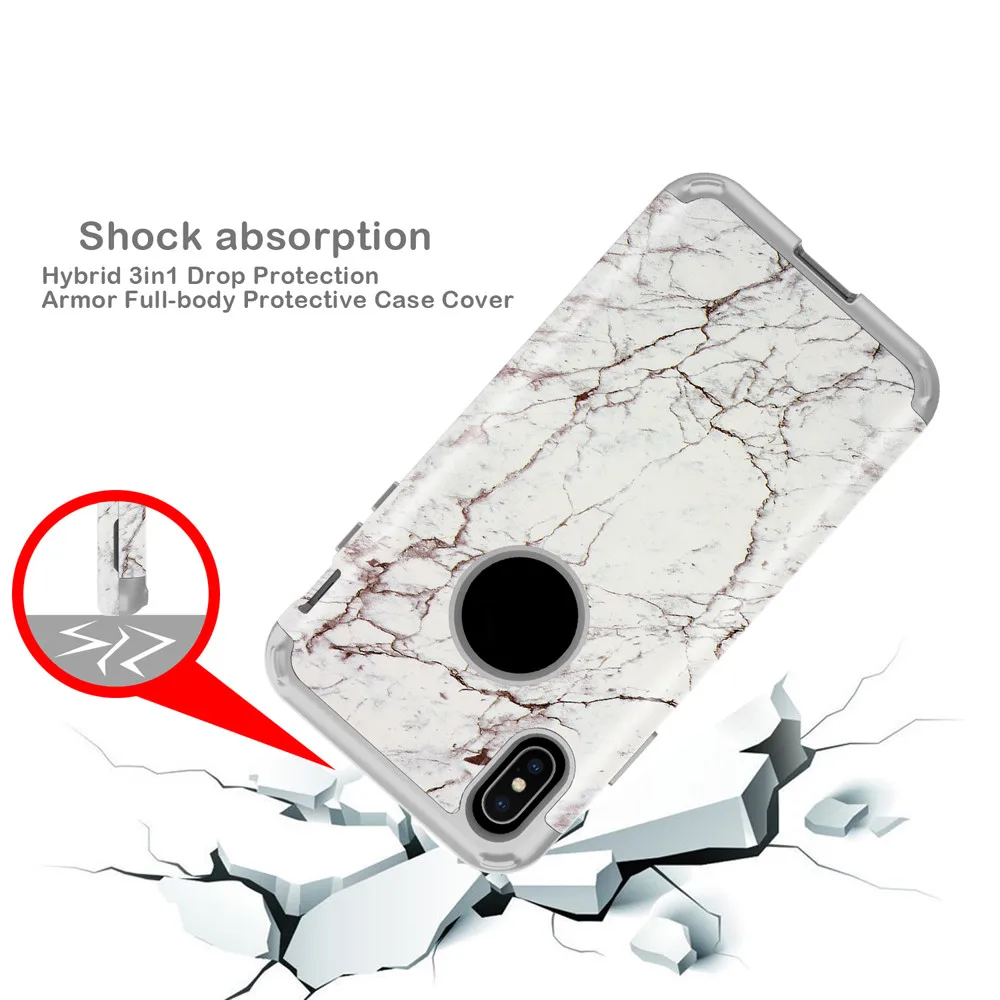CARPRIE Чехлы для мобильных телефонов iPhone XR/XS Max Marbling Armor Гибридный трехслойный