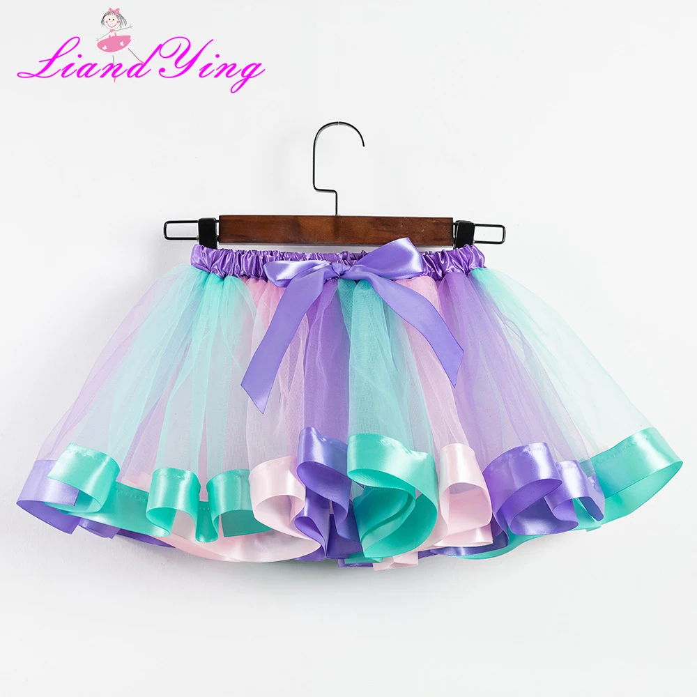 Unicorn Headband Princess Mermaid Tutu Skirt Baby Girls Clothes Rainbow Kids Party Tutu for Girls Skirts Children Ball Gown