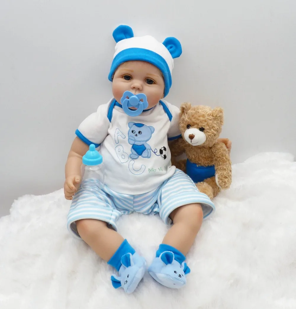 55 см мягкие силиконовые Reborn Baby Doll игрушки как настоящие новорожденных Для