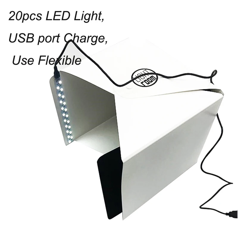 Baolyda 20 см студия Лайт бокс для фотографий Фотография СВЕТОДИОДНЫЙ свет мини