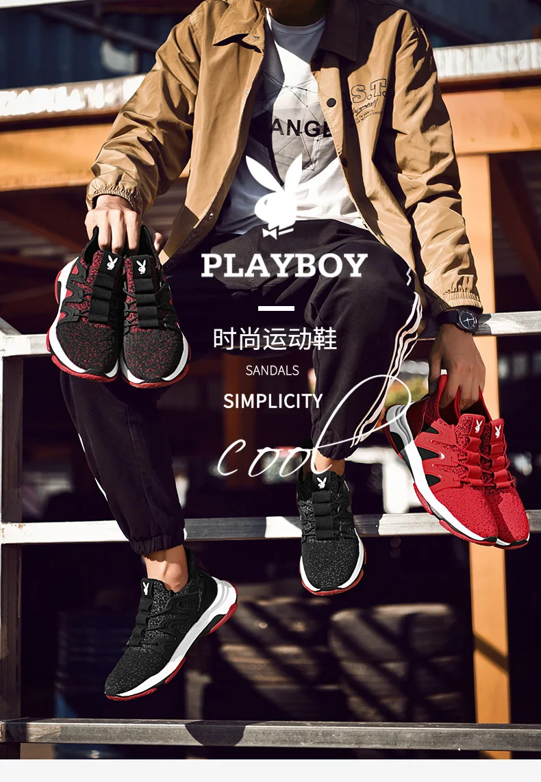 Playboy кроссовки для мужчин новая модель куртки с хлопковой подкладкой в Корейском стиле трендовые мужские туфли, визуально увеличивающая рост, высокая обувь мужские кроссовки