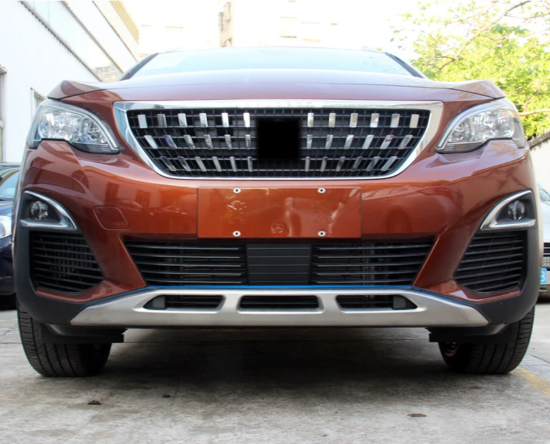 Stainless Steel Car Front &amp Rear Bumpers Skid Bumper Cover Protector Molding For Peugeot 3008 GT 2016 2017 2018 styling | Автомобили и