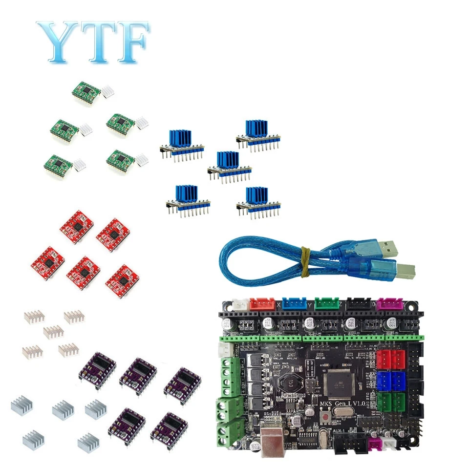 Плата 3D принтера MKS Gen L V1.0 контроллер совместим с Ramps1.4 Mega2560 R3 Поддержка A4988/8825