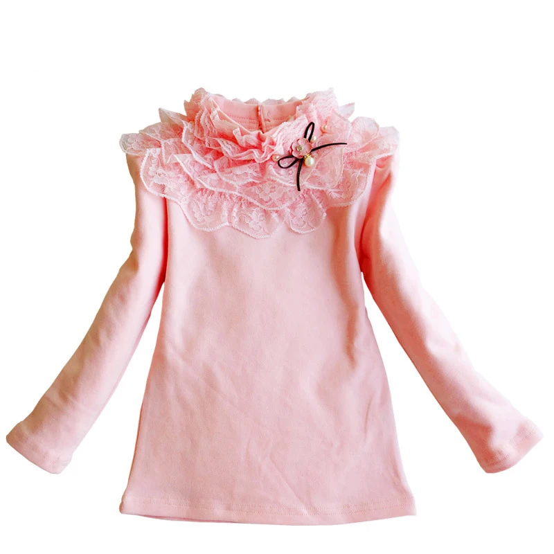 Школьная блузка для девочек Термобелье детей Сезон осень-зима Плотное бархатное