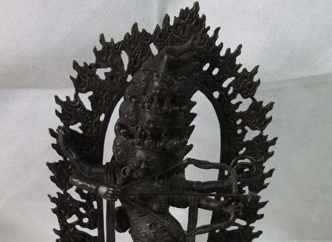 13 &quotТибетский буддизм медный Бронзовый Mahakala Vajrapani Будда Setrap Чэнь статуя | Дом и