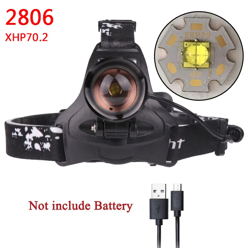 Option E Litwod Z402608 chip XHP70.2 головной светильник 30000 люмен Мощный светодиодный налобный фонарь с зумом головной светильник XHP50 фонарик Фонарь - Испускаемый цвет: Option E