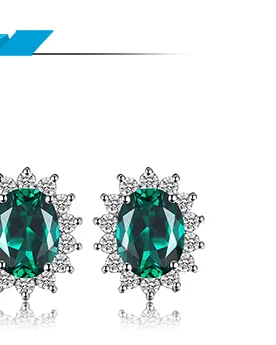 Jewelrypalace Принцесса Диана Уильям Кейт Миддлтон 1.5ct синий создан emerled Серьги-гвоздики 925 серебро Красивые ювелирные изделия
