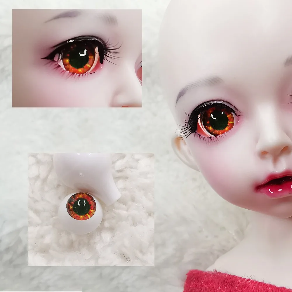 Новинка 1 пара акриловых желтых деревьев DIY BJD Eyes 12 мм 14 16 18 20 22 давление sd msd 1/3 1/4 1/6