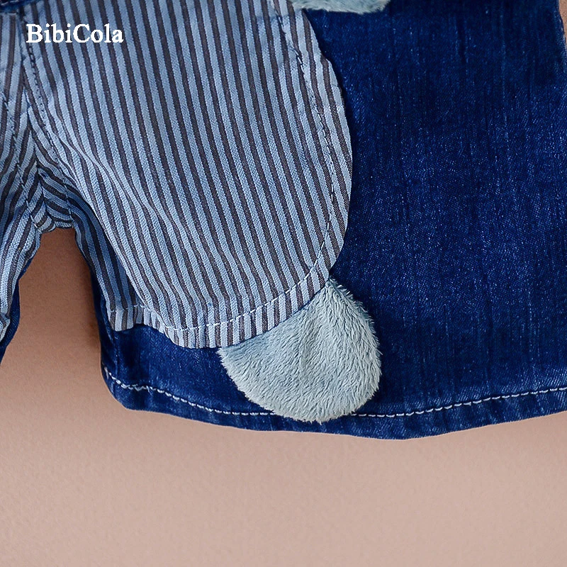 BiBiCola/Новинка весны для мальчиков джинсы брюки на подтяжках милый мультфильм Tigerkin