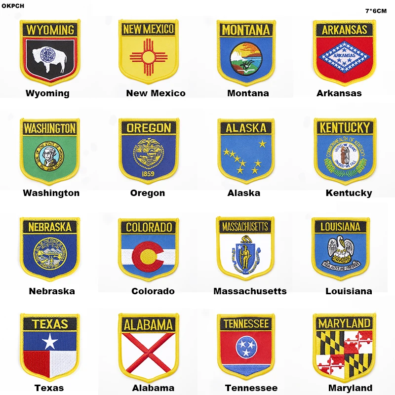 Нашивки в форме флага Нью Йорка Вышитый Флаг нашивки с национальным флагом для