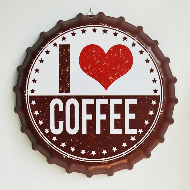Жестяная Вывеска &quotI like coffee&quot Винтажная металлическая роспись пивной крышки