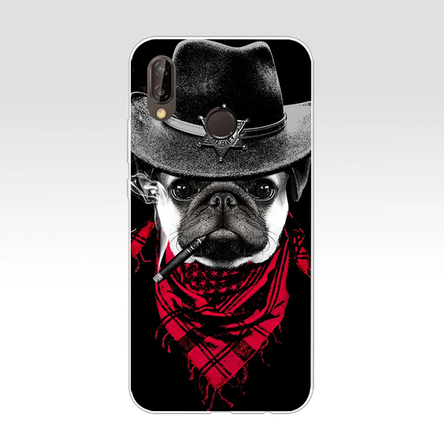 154AQ Funny Smiling Pug Lovely Soft Silicone Tpu Cover Case for huawei p 20 lite pro y6 2017 mate 10 | Мобильные телефоны и
