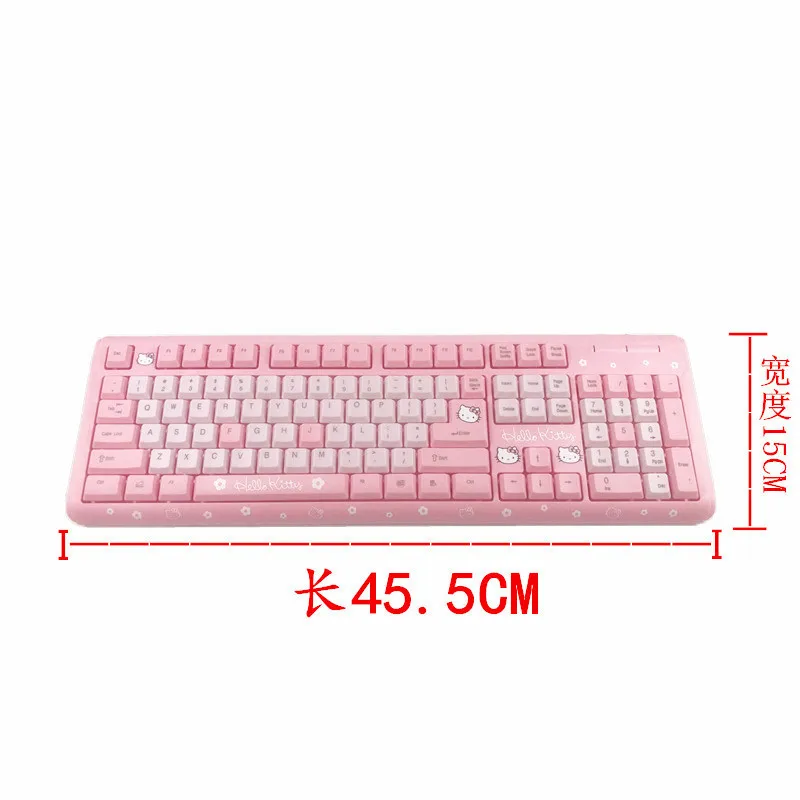 2,4 ГГц Беспроводная настольная клавиатура для ноутбука hello kitty, тонкая розовая Беспроводная клавиатура для девочек