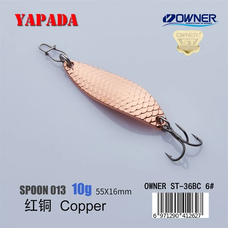 Copper 10g YAPADA ложка 013 Loong Claw 7,5 г/10 г 51-55 мм держатель тройной крючок многоцветный цинковый сплав металлическая ложка перо рыболовные приманки бас - Цвет: Copper 10g